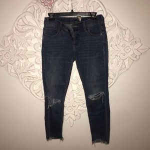 Free People Mid-rise Distressed Jeans